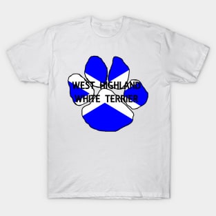 west highland white terrier name flag paw T-Shirt